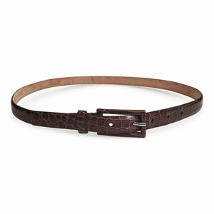WCM for Neiman Marcus Women's Genuine Crocodile Brown Belt 34